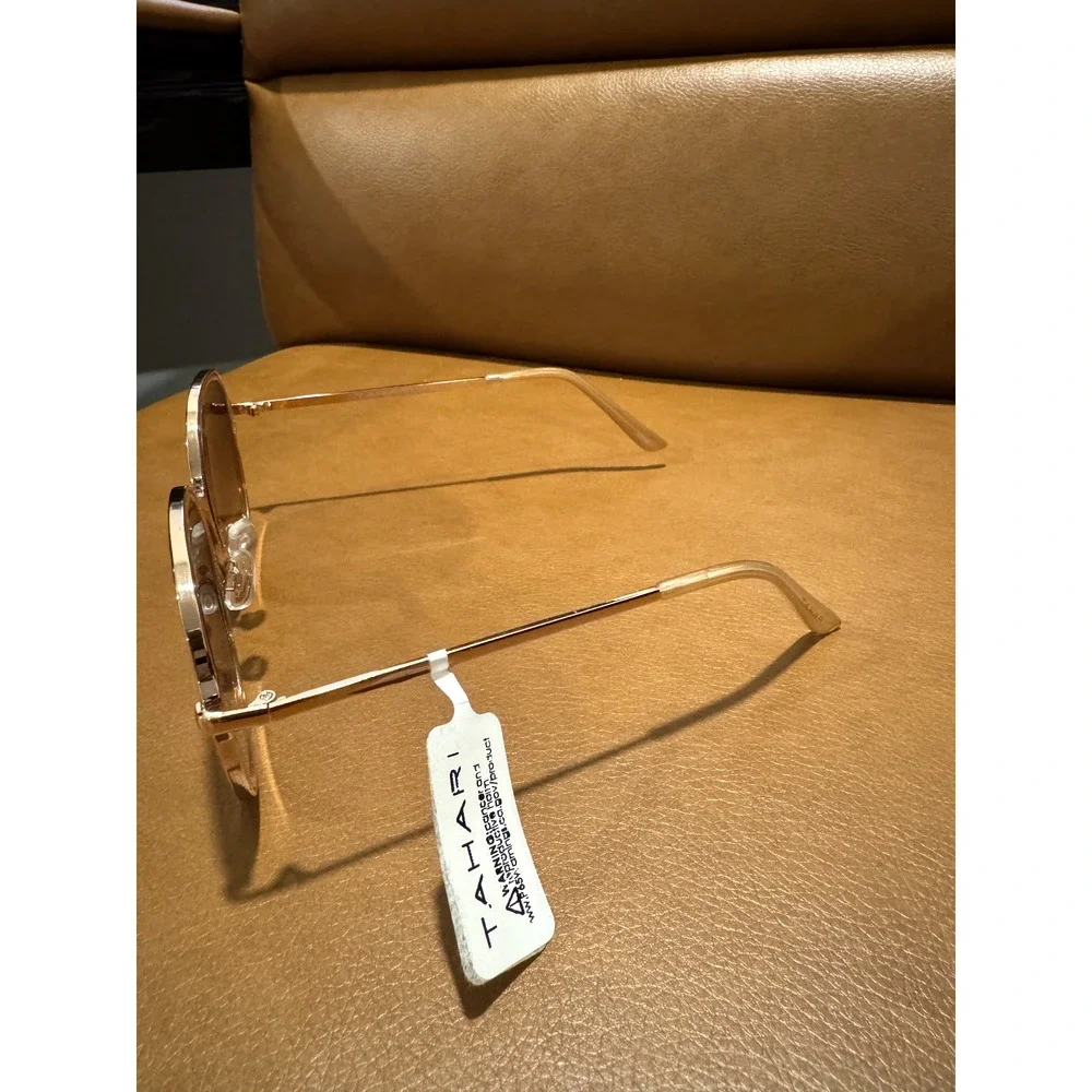 NWT TAHARI TH783 Brown Gold Aviator Authentic Sunglasses Gift idea /1018/ New